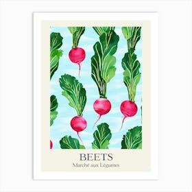 Marche Aux Legumes Beets Summer Illustration 3 Art Print
