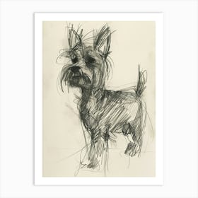 Yorkshire Terrier Charcoal Line 2 Art Print