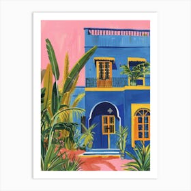 Blue House In Morocco 4 Art Print