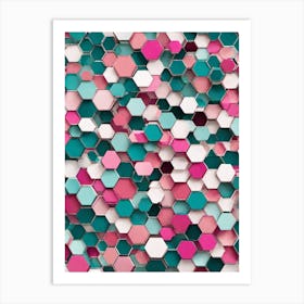 3d Hexagonal Background 1 Art Print