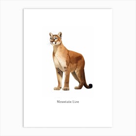 Mountain Lion Kids Animal Poster Art Print