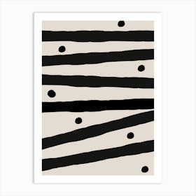 Black Stripes minimalism art Art Print