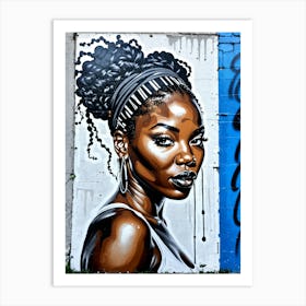 Graffiti Mural Of Beautiful Black Woman 377 Art Print