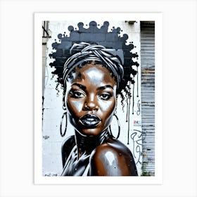 Graffiti Mural Of Beautiful Black Woman 326 Art Print