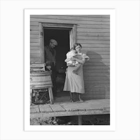 Mrs, Glen Cook And Baby With Mr, Cook In Background, Little Sioux Township, Woodbury County, Iowa By Russell Lee Art Print