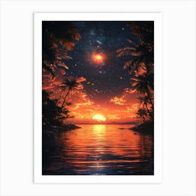 Sunset Over The Ocean 9 Art Print