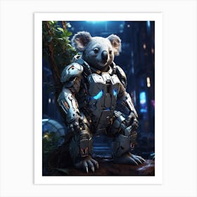 Koala In Cyborg Body #2 Art Print