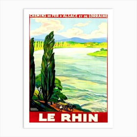 The Rhine River, Vintage Travel Poster Art Print