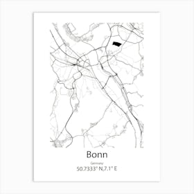 Bonn,Germany Minimalist Map Art Print