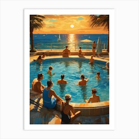 Cannes 1935 in a swimming pool Art Print