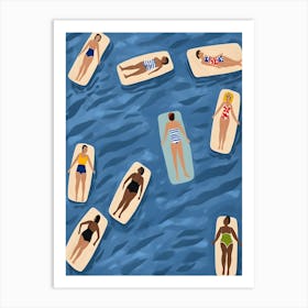 Relaxing Group Float Trip On A Calm Ocean 1 Art Print