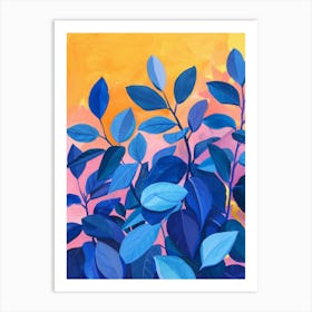 Blue Leaves 36 Art Print