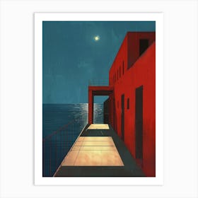 Red Building Art Print