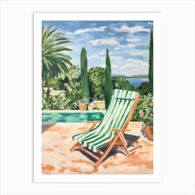 Sun Lounger By The Pool In Ibiza Spain Art Print