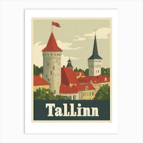 Aihrgdesign A Classic 1960s Travel Poster For Tallinn Art Print