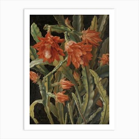 Vintage Christmas Flowers Art Print