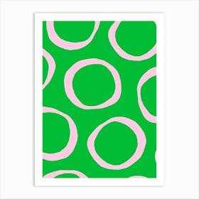 Green Circles Art Print