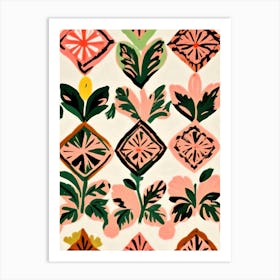 Tiles & Botanicals Art Print