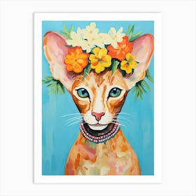 Oriental Shorthair Cat With A Flower Crown Painting Matisse Style 4 Art Print