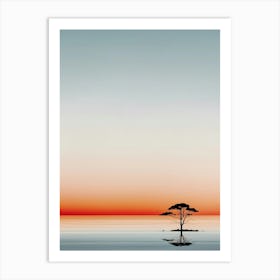 Sunset Lone Tree Art Print