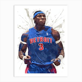 Ben Wallace Detroit Pistons 2 Art Print