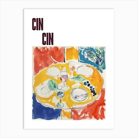 Cin Cin Poster Wine Lunch Matisse Style 10 Art Print