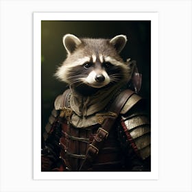 Vintage Portrait Of A Guadeloupe Raccoon 1 Art Print