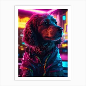 Neon Dog 4 Art Print