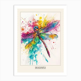 Dragonfly Colourful Watercolour 4 Poster Art Print