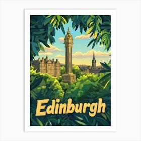 Aihrgdesign A Mid Century Modern Travel Poster For Edinburgh 2 Art Print