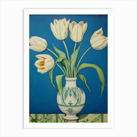 Flowers In A Vase Still Life Painting Tulips 2 Art Print