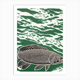 Goliath Grouper II Linocut Art Print