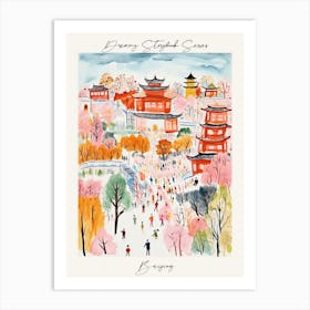 Poster Of Beijing, Dreamy Storybook Illustration 3 Art Print