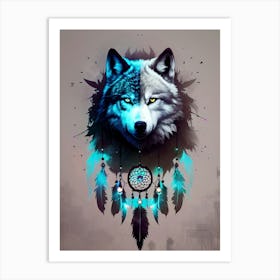 Wolf Dreamcatcher 6 Art Print