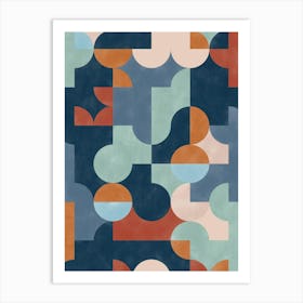 Abstract Pattern in Blue and Teal Art Print