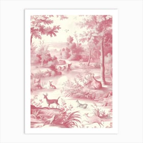 Toile De Rose Art Print