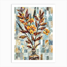 Mosaic Flowers In A Vase Art Print