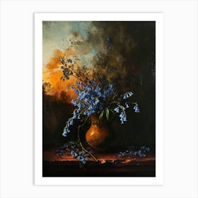 Baroque Floral Still Life Bluebell 3 Art Print