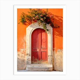 Orange Mediterranean Door Art Print