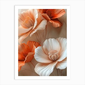 Orange And White Flowers Art Print