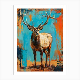 Elk painting 8 Art Print