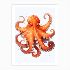 Day Octopus Flat Illustration 1 Art Print