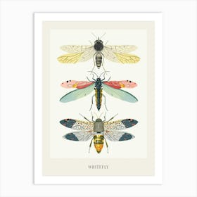 Colourful Insect Illustration Whitefly 5 Poster Art Print