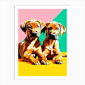 Rhodesian Ridgeback Pups, This Contemporary art brings POP Art and Flat Vector Art Together, Colorful Art, Animal Art, Home Decor, Kids Room Decor, Puppy Bank - 112th Art Print