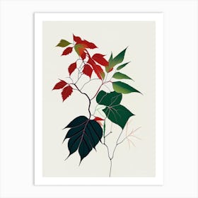 Poison Oak Minimal Line Drawing 3 Art Print