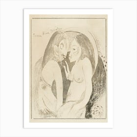 Words Between Goddess Of The Moon And God Of The Earth, Paul Gauguin Art Print