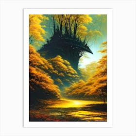 Tree House In The Forest 3 Art Print