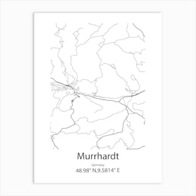 Murrhardt,Germany Minimalist Map Art Print