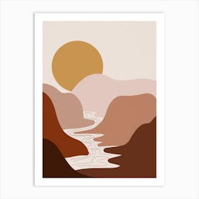 Abstract Earth Tones Sunset Art Print
