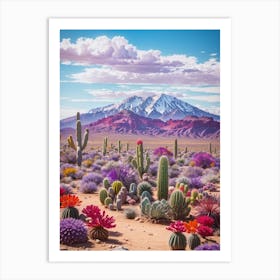 Cactus In The Desert Print Art Print